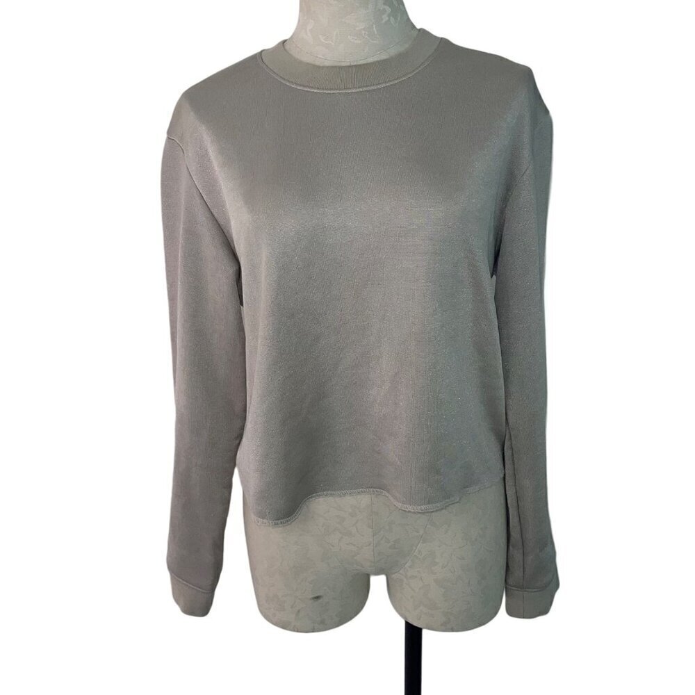 Rta Womens Sweater Size Small Gray Myles Long Sleeves Crew Neck Ribbed Cuffs